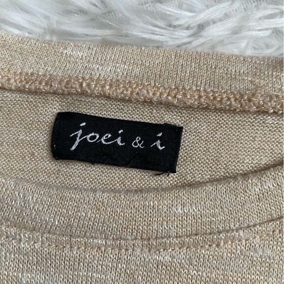 Joei & I Top Be Kind Peace Sign Graphic Lightweight Long Sleeve Tan Womens Small - Picture 5 of 5